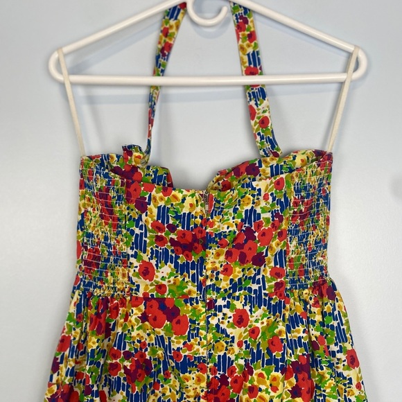 Girls From Savoy Floral Halter Dress Sz 8 Garden Party Retro Style Summer Cockta - Picture 12 of 14